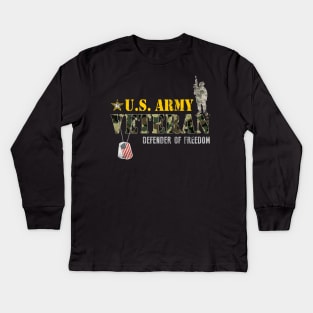 US Army Veteran Military Solder - Gift for Veterans Day 4th of July or Patriotic Memorial Day Kids Long Sleeve T-Shirt